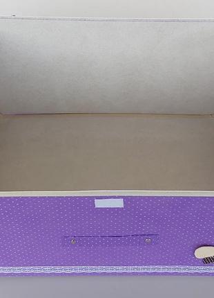 Коробка-органайзер фіолетового кольору ш 44 *д 34 *24 см. для зберігання одягу, взуття чи невеликих предметів6 фото