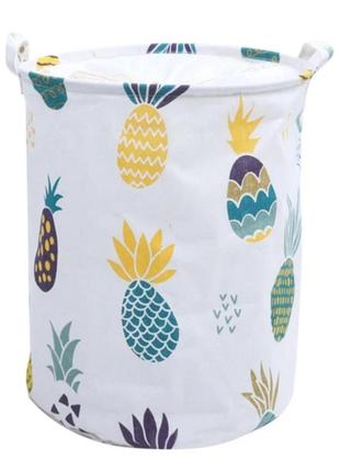 Кошик тканинний білого кольору для зберігання одягу, іграшок, білизни тощо.