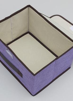 Коробка-органайзер ш 26 * д 20 * в 16 см. колір фіолетовий для зберігання одягу, взуття або невеликих предметів4 фото