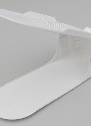 Подвійна підставка-органайзер для взуття білого кольору. регулюється по висоті в 3 положеннях.