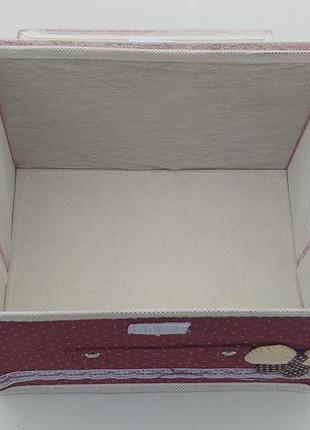 Коробка-органайзер ш 25*д 19,5*в 15,5 см. колір бардовий для зберігання одягу, взуття чи невеликих предметів4 фото
