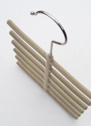 Плічка вішалки тремпеля їжачок флокований світло-сірого кольору2 фото