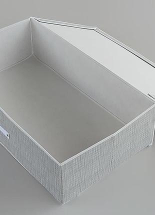 Коробка-органайзер sr70 ш 70*д 40*20 см. колір сірий для зберігання одягу, взуття чи невеликих предметів2 фото