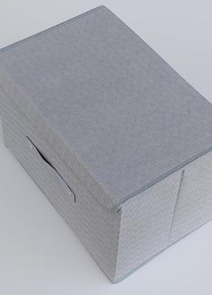 Коробка-органайзер sw сірого  кольору ш 38*д 25*25 см. для зберігання одягу, взуття чи невеликих предметів