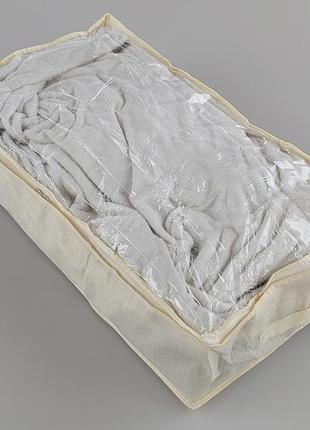 Коробка-органайзер ш 80*д 45*в 15 см. колір бежевий для зберігання одягу, взуття або невеликих предметів