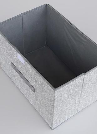 Коробка-органайзер sl сірого  кольору ш 38*д 25*25 см. для зберігання одягу, взуття чи невеликих предметів3 фото
