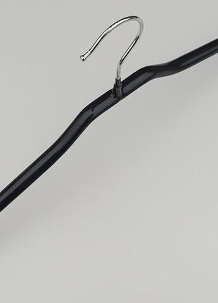 Плічка вішалки тремпеля металевий в силіконовому покритті чорного кольору, довжина 42 см4 фото