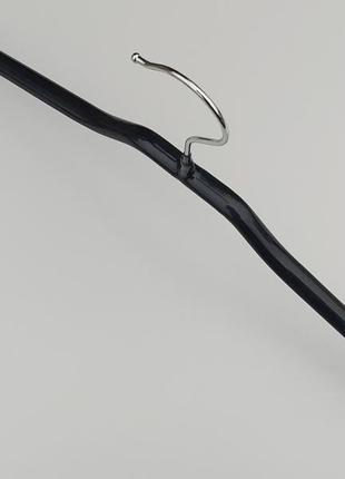 Плічка вішалки тремпеля металевий в силіконовому покритті чорного кольору, довжина 42 см2 фото