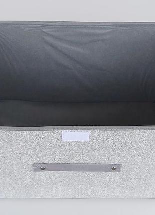Коробка-органайзер sl сірого  кольору ш 38*д 25*25 см. для зберігання одягу, взуття чи невеликих предметів4 фото