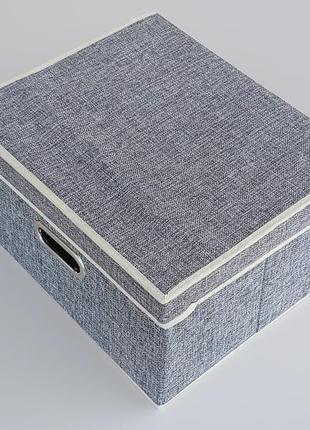 Коробка-органайзер sg35 ш 35*д 30*20 см. колір сірий для зберігання одягу, взуття чи невеликих предметів