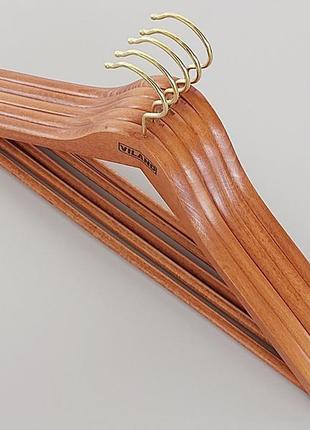 Плечики длиной 44 см деревянные цвета ольха, в упаковке 5 штук