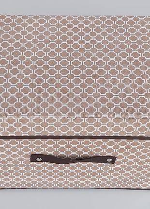 Коробка-органайзер sv коричневого кольору ш 38*д 25*25 см. для зберігання одягу, взуття чи невеликих предметів6 фото