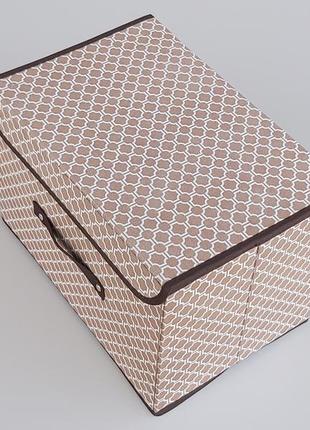 Коробка-органайзер sv коричневого кольору ш 38*д 25*25 см. для зберігання одягу, взуття чи невеликих предметів