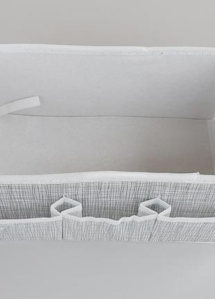 Коробка-органайзер sr25 ш 25 * д 15* в 12 см. колір сірий для зберігання одягу, взуття або невеликих предметів3 фото