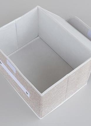 Коробка-органайзер sl26 ш 26 * д 20 * в 16 см. колір персиковий для зберігання одягу, взуття або невеликих предметів3 фото