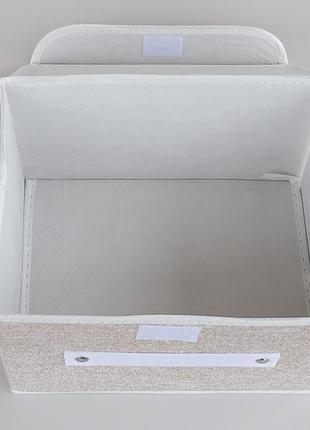 Коробка-органайзер sl26 ш 26 * д 20 * в 16 см. колір персиковий для зберігання одягу, взуття або невеликих предметів4 фото