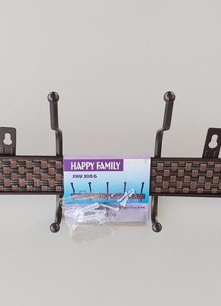 Длина 33 см. вешалка кнт4 настенная металл коричневого цвета на 4 крючка