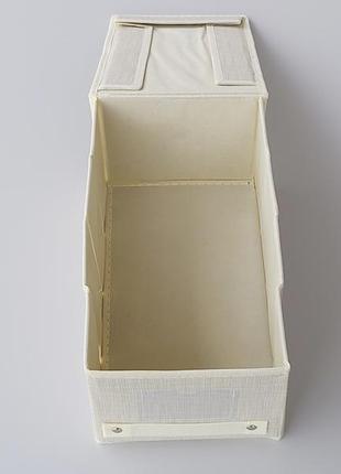 Коробка-органайзер sr18 ш 18*д 33*15 см. колір бежевий для зберігання одягу, взуття чи невеликих предметів3 фото