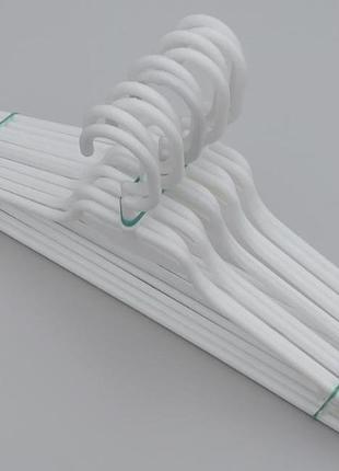 Плечики вешалки тремпеля v-l1 белого цвета, длина 41,5 см, в упаковке 10 штук