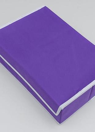 Органайзер з кришкою 40*29*11 см, на 17 відділень для зберігання дрібних предметів одягу фіолетового кольору3 фото