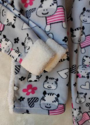 Детская теплая пижама флисовая девочки пушистая комплект костюм теплый унисекс с принтом minimoon10 фото