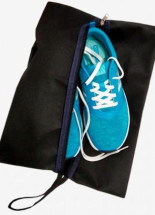 Чехол-сумка ш 27*д 38 см, темно-синего цвета для хранения и упаковки обуви3 фото