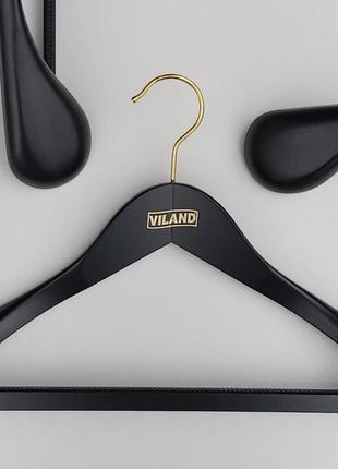 Длина 43,5 см. плечики вешалки тремпеля деревянные широкие черного цвета