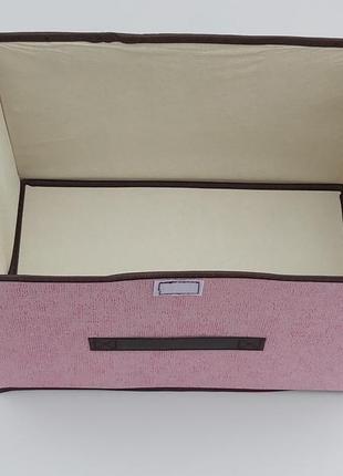 Коробка-органайзер  розового  цвета ш 38*д 25*в 25 см. для хранения одежды, обуви или небольших предметов3 фото