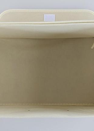 Коробка-органайзер sr бежевого кольору ш 38*д 25*25 см. для зберігання одягу, взуття чи невеликих предметів3 фото