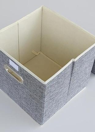 Коробка-органайзер sgw25 ш 25*д 25*25 см. колір сірий для зберігання одягу, взуття чи невеликих предметів3 фото
