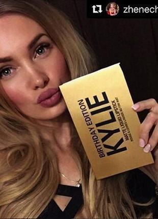 Набор матовых помад kylie birthday edition в стиле (кайли дженер)3 фото