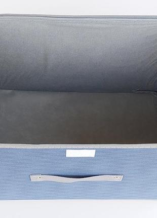 Коробка-органайзер sw синього кольору ш 38*д 25*25 см. для зберігання одягу, взуття чи невеликих предметів4 фото