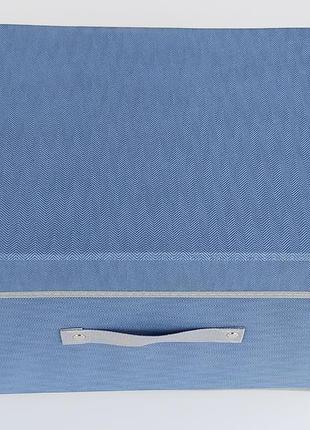 Коробка-органайзер sw синього кольору ш 38*д 25*25 см. для зберігання одягу, взуття чи невеликих предметів6 фото