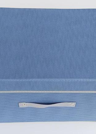 Коробка-органайзер sw синього кольору ш 38*д 25*25 см. для зберігання одягу, взуття чи невеликих предметів6 фото