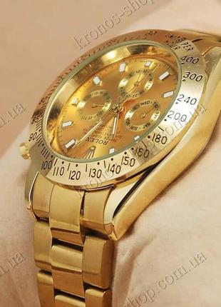 Часы в стиле rolex daytona ( gold )4 фото