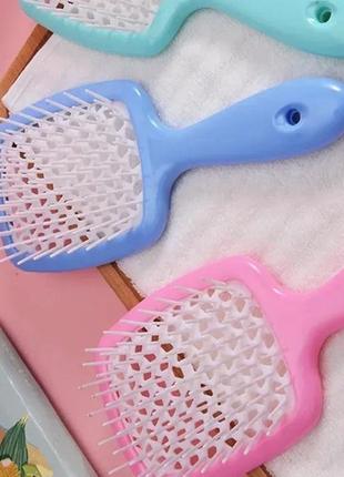 Гребінець для волосся sami super hair brush (у подарунковому пакованні) бірюза з фуксією6 фото