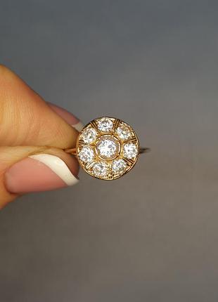 Кольцо позолоченное с кубическим цирконием "меркурий" 17 2,3 г
