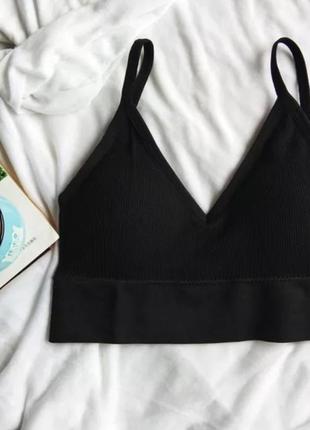 Жіночий топ в рубчик s/m/l  чорний.