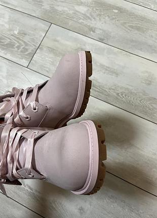 Ботинки термо timberland світло рожеві 3