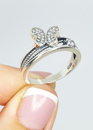 Перстень срібне з кубічним цирконієм "бабочка" 17,5 3,53 г2 фото