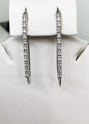 Сережки срібні з фіанітом "кан" 3,08 г