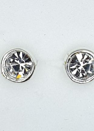 Сережки-пусеты серебряные с кубическим цирконием 0,99 г