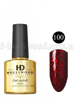 Гель лак 100 красный шиммер плотный hd hollywood 8 ml