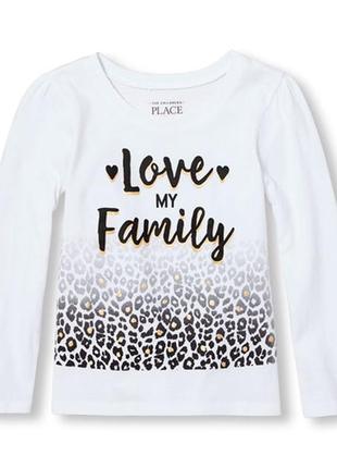 Реглан "love my family" фірми the children's place,р. 4t.