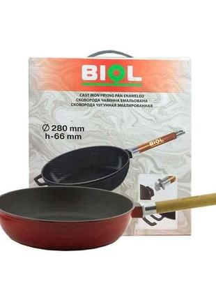 Сковорода чугунная 28 см (03283е) без крышки "биол"