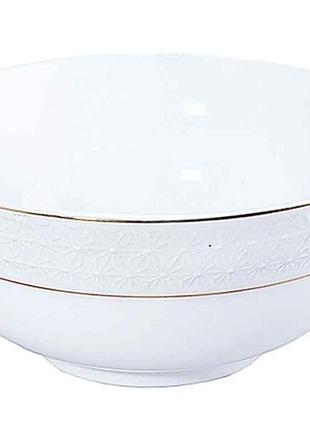 Салатник фарф. білий круглий 8 (6шт.в уп) 011720-а тм korall