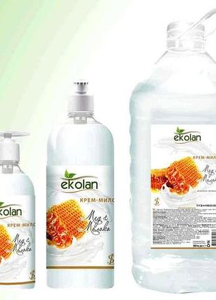 Крем-мило мед-молоко дозатор 0,5л тм ekolan