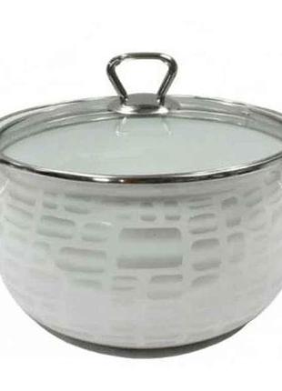 Кастрюля interos со стеклянной крышкой 2.1 литр рельеф ренесанс 2957 (т) 71599