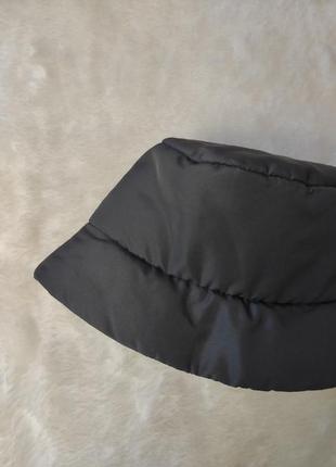 Черная серая графит теплая дутая панама шапка утепленная женская мужская унисекс h&m стеганая4 фото