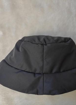 Черная серая графит теплая дутая панама шапка утепленная женская мужская унисекс h&m стеганая8 фото